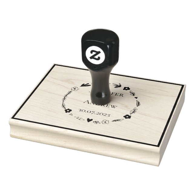 Tampon Auto-encroach marriage Flower crown Rubber Stamp (Stamp)