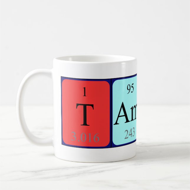 Tamsin periodic table name mug (Left)