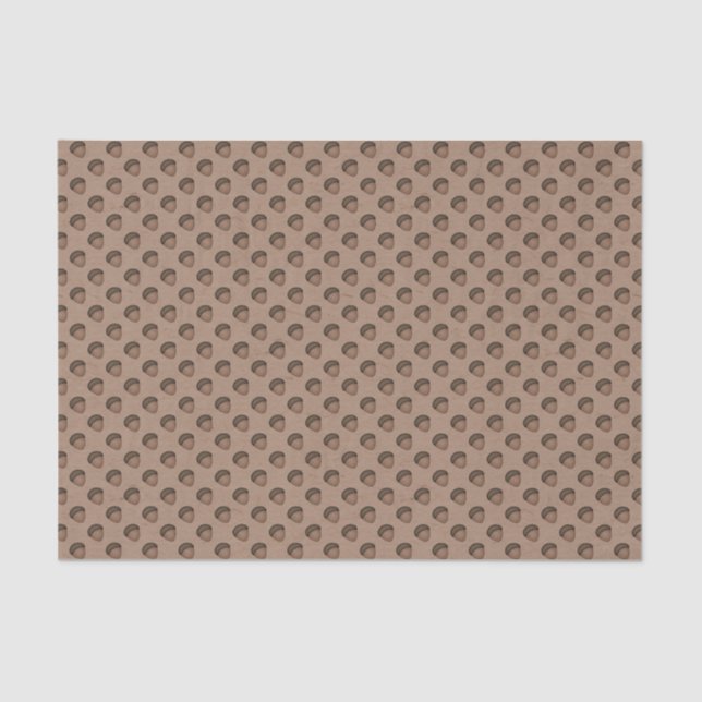 Tan Acorn Patterned Tissue Paper (Front)