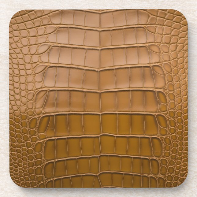 Tan Alligator Pattern Home Decor Coaster (Front)