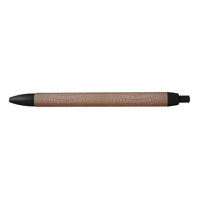 Tan Alligator Texture Print Black Ink Pen (Front)