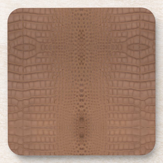 Tan Alligator Texture Print Coaster (Front)