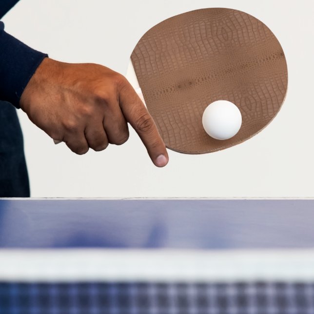 Tan Alligator Texture Print Ping Pong Paddle (Insitu)