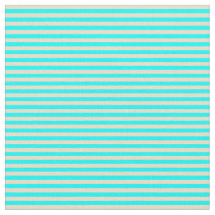 Tan and Aqua Lined/Striped Pattern Fabric