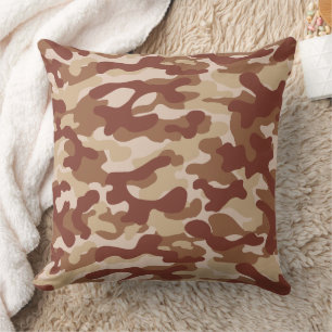 Tan And Beige Desert Camo Pattern Cushion