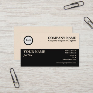 Tan and Black Colour Blocks Generic Business Card