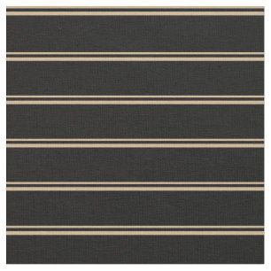 Tan and Black Coloured Lines/Stripes Pattern Fabric