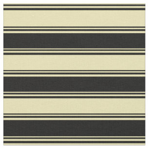 Tan and Black Lines/Stripes Pattern Fabric