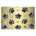 Tan and black paw print on a gold background #1