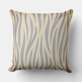 Tan and Black Zebra Stripe Throw Pillow