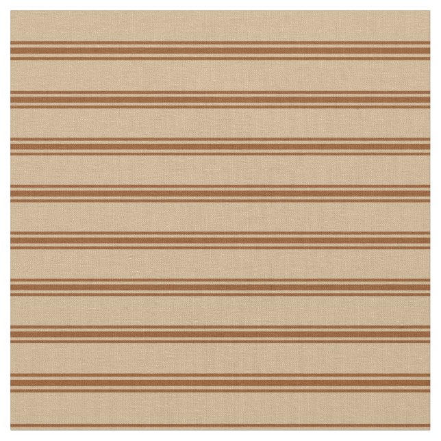 Tan and Brown Lines/Stripes Pattern Fabric (Close Up)