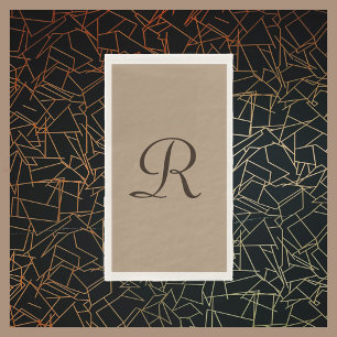 Tan and Brown Monogrammed Minimalist Neutral Colou Napkin