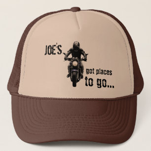 Tan and Brown Motorcycle Customised Cap