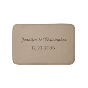 Tan and Brown Personalised Plush Bath Mat