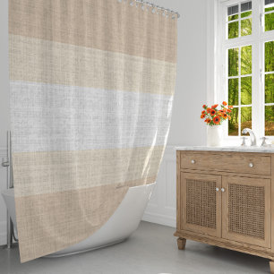 Tan and Cream Crosshatch Pattern, Shower Curtain