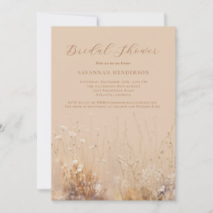 Tan and Cream Neutral Bridal Shower Invitation