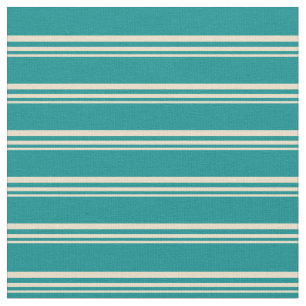 Tan and Dark Cyan Coloured Pattern Fabric