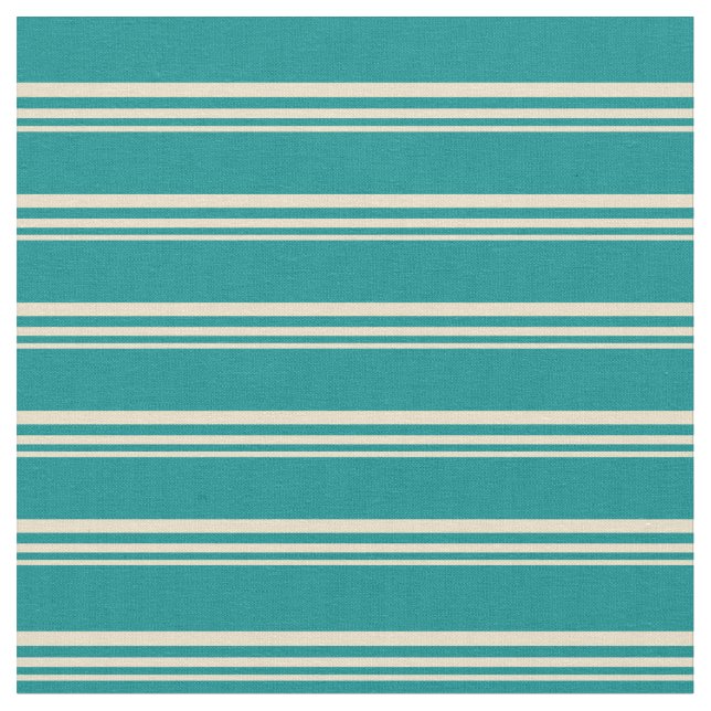 Tan and Dark Cyan Coloured Pattern Fabric (Close Up)