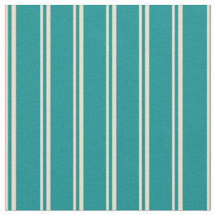 Tan and Dark Cyan Lines Pattern Fabric