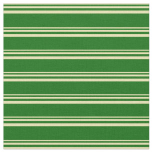 Tan and Dark Green Striped/Lined Pattern Fabric