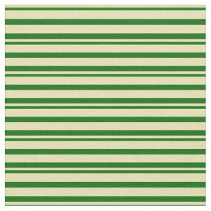 Tan and Dark Green Stripes Fabric