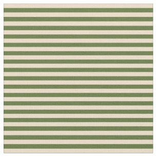 Tan and Dark Olive Green Lines/Stripes Pattern Fabric