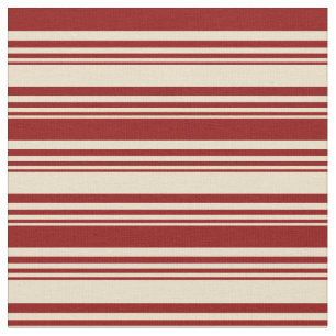 Tan and Dark Red Coloured Lines/Stripes Pattern Fabric