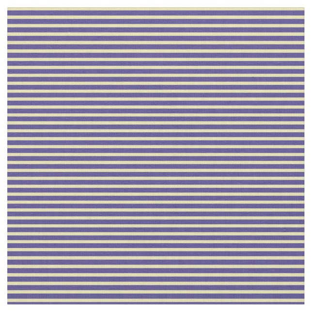 Tan and Dark Slate Blue Coloured Stripes Fabric (Close Up)