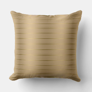 Tan And Gold Stripes Pattern Cushion