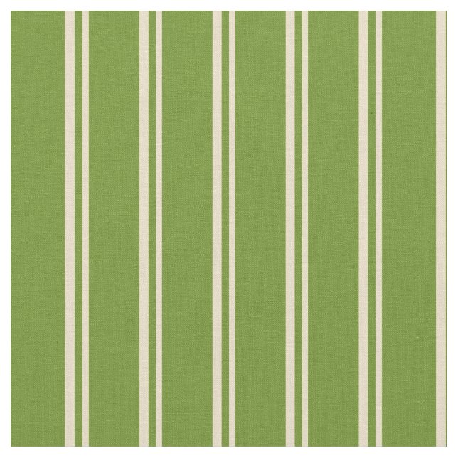 Tan and Green Coloured Lines/Stripes Pattern Fabric (Close Up)