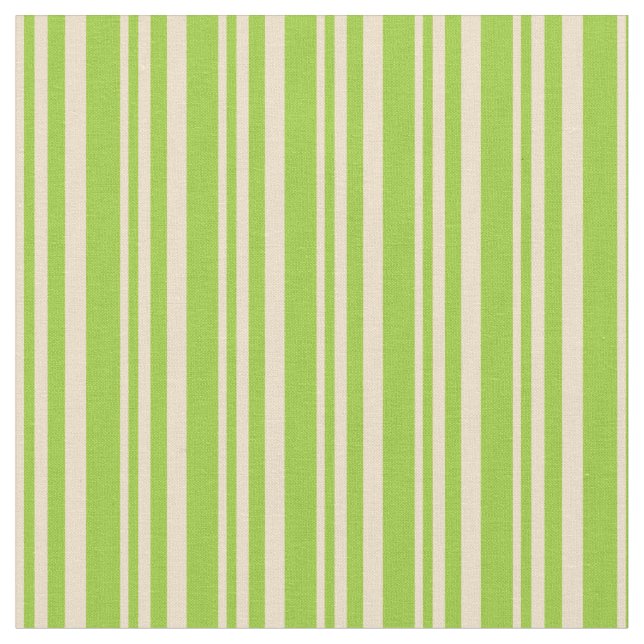 Tan and Green Coloured Pattern of Stripes Fabric (Close Up)