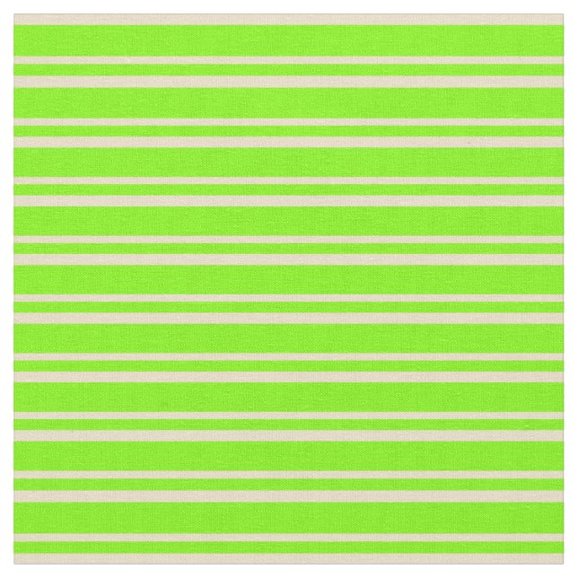Tan and Green Coloured Striped Pattern Fabric (Close Up)