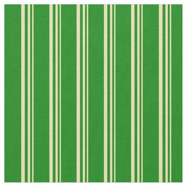 Tan and Green Coloured Stripes Fabric (Close Up)