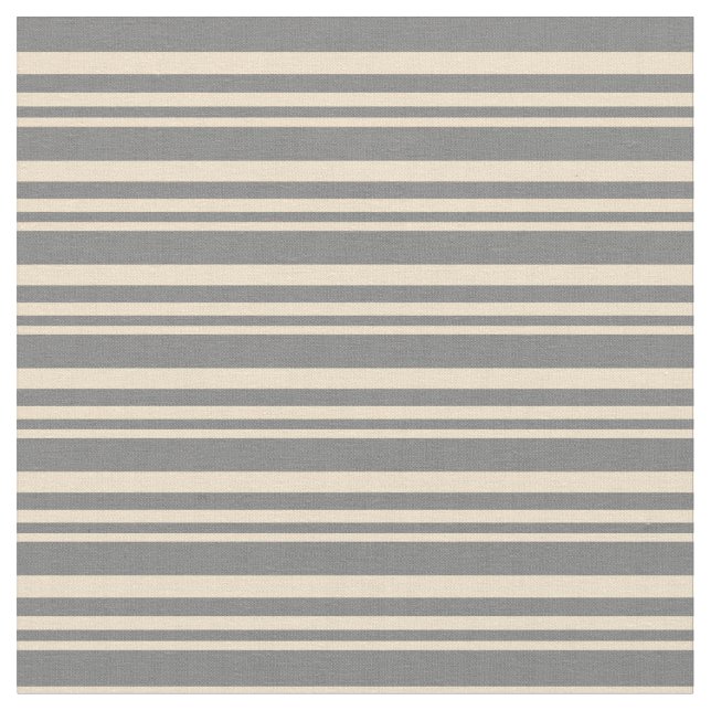 Tan and Grey Lines/Stripes Pattern Fabric (Close Up)