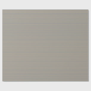 Tan and Light Slate Grey Stripes Pattern Wrapping Paper