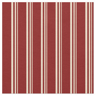 Tan and Maroon Coloured Striped/Lined Pattern Fabric