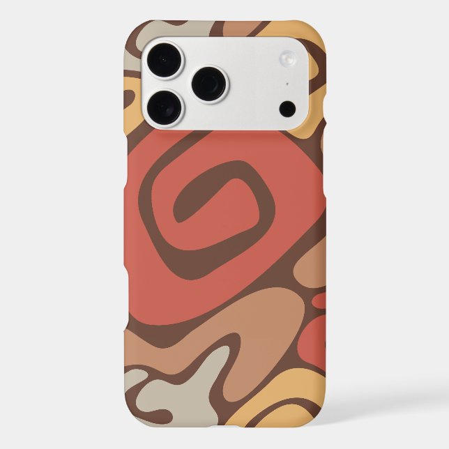 Tan and Rust Warm Spiral Coil Pattern (Back)