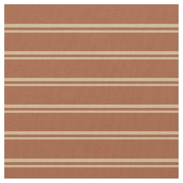 Tan and Sienna Coloured Stripes Pattern Fabric (Close Up)