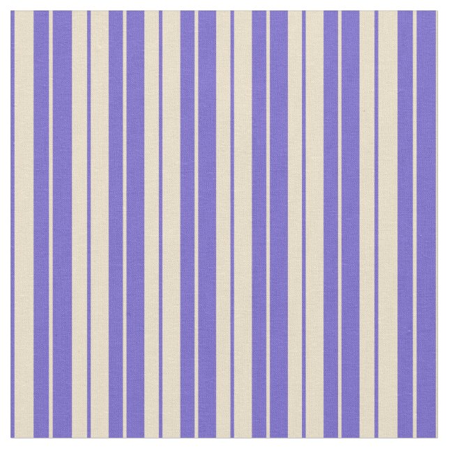 Tan and Slate Blue Coloured Lines Pattern Fabric (Close Up)