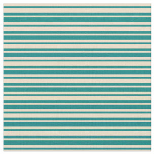 Tan and Teal Stripes Fabric