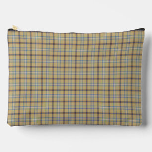 Tan and Wedgewood Blue Plaid Accessory Pouch