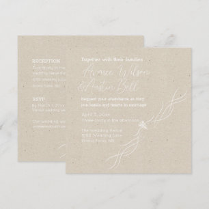 Tan and White Minimalist Wedding Invitation