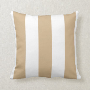 Tan And White Stripes Cushion