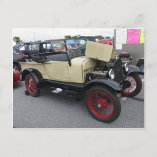 Tan Antique Car Postcard