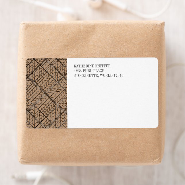 TAN ARGYLE KNIT Shipping Address Labels (Insitu)