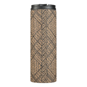 TAN ARGYLE KNIT Thermal Tumbler