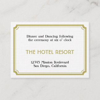 Tan art deco retro wedding reception enclosure card