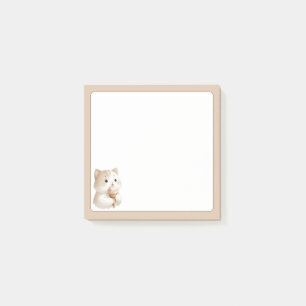 Tan Background Cute Cat with Ice Cream Cone Post-it Notes
