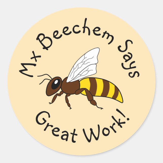 Tan Bee Great Work Stickers (Front)