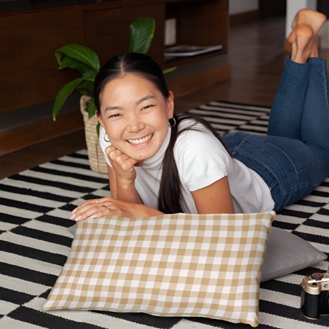 Tan Beige Chequered Pillow Case (Creator Uploaded)